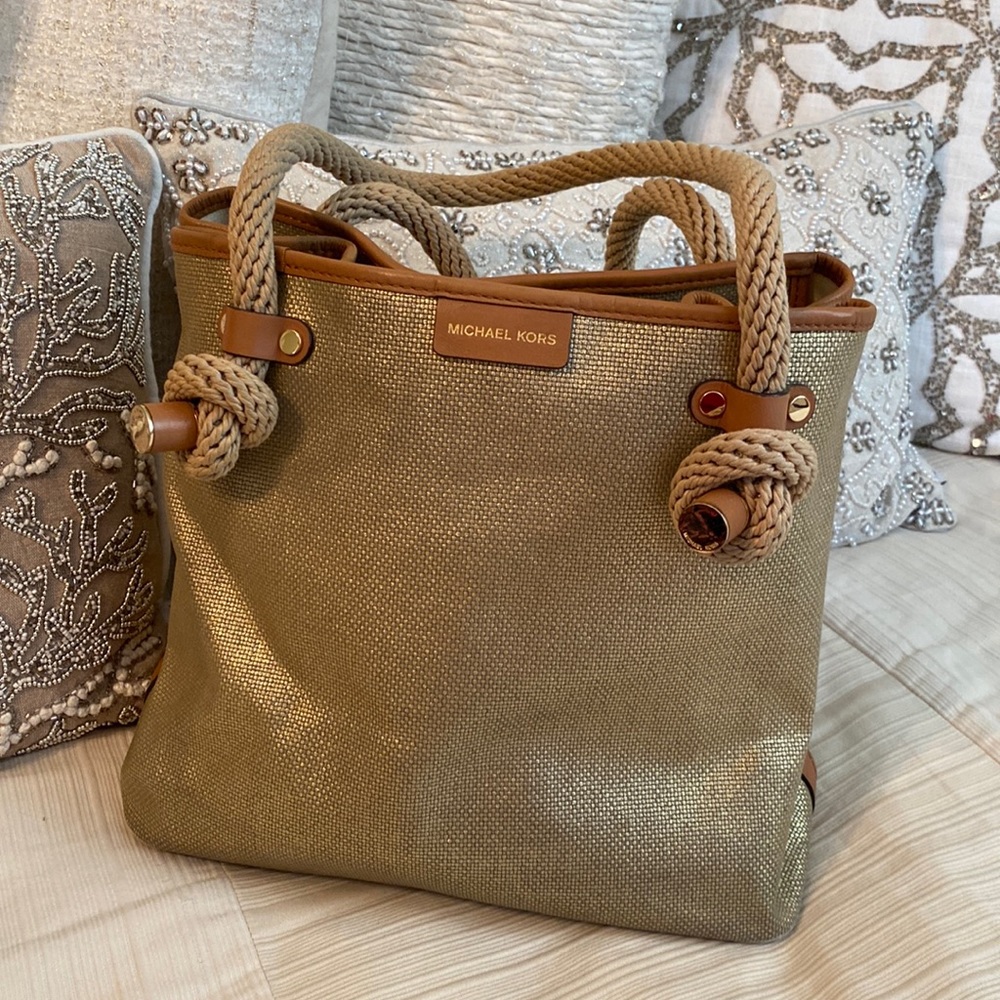 MICHAEL KORS Gold Nautical Small Tote